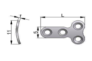 Płytka T – mini pod wkręty Ø 2,0mm