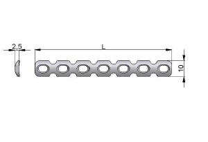 Płytka rekonstrukcyjna 10,0 x 2,5mm prosta pod wkręty Ø3,5mm i Ø4,0mm