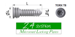 Locking screw SYSTEM 2,4 TORX