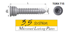 Locking screw SYSTEM 3,5 TORX